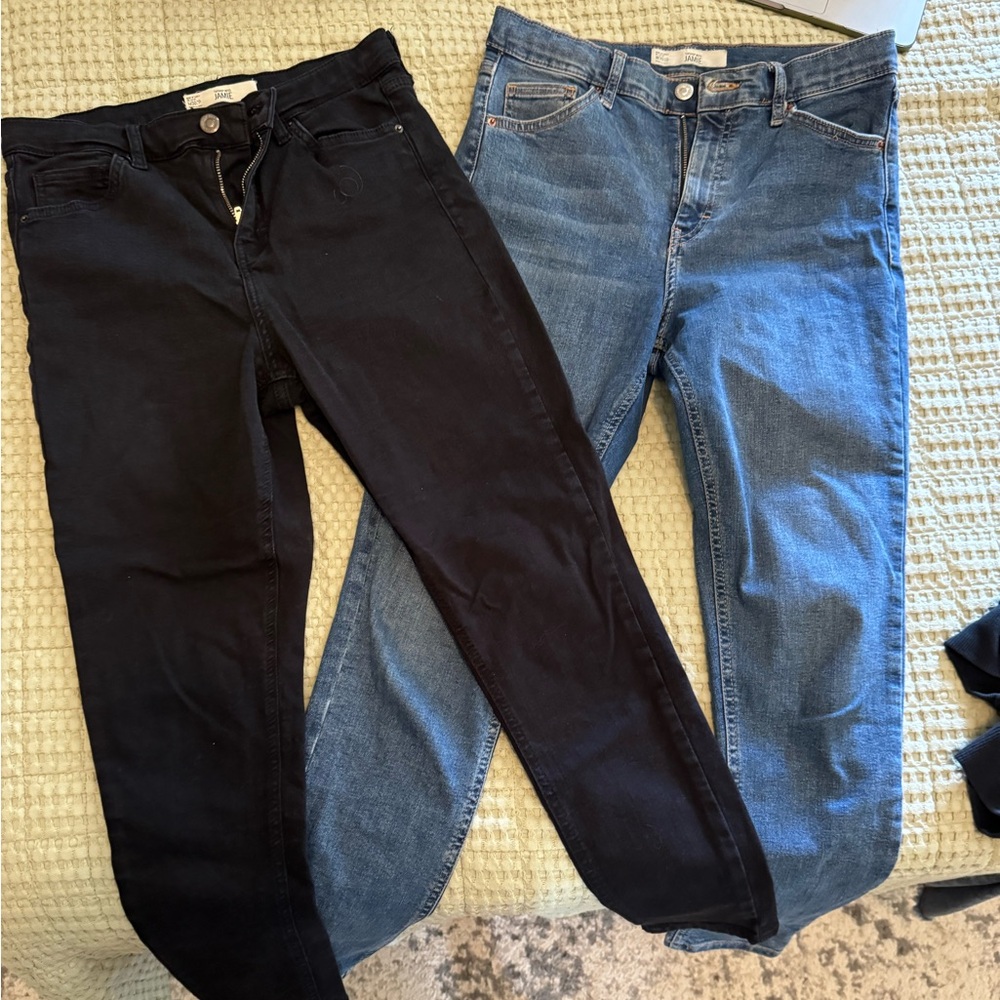 Topshop Jamie Moto jeans two pair great condition